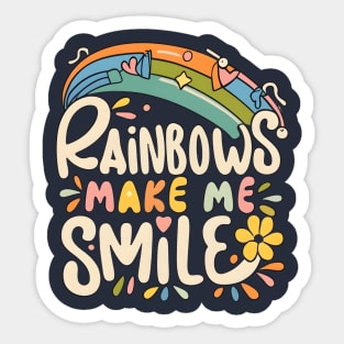 Rainbow make me smile Sticker